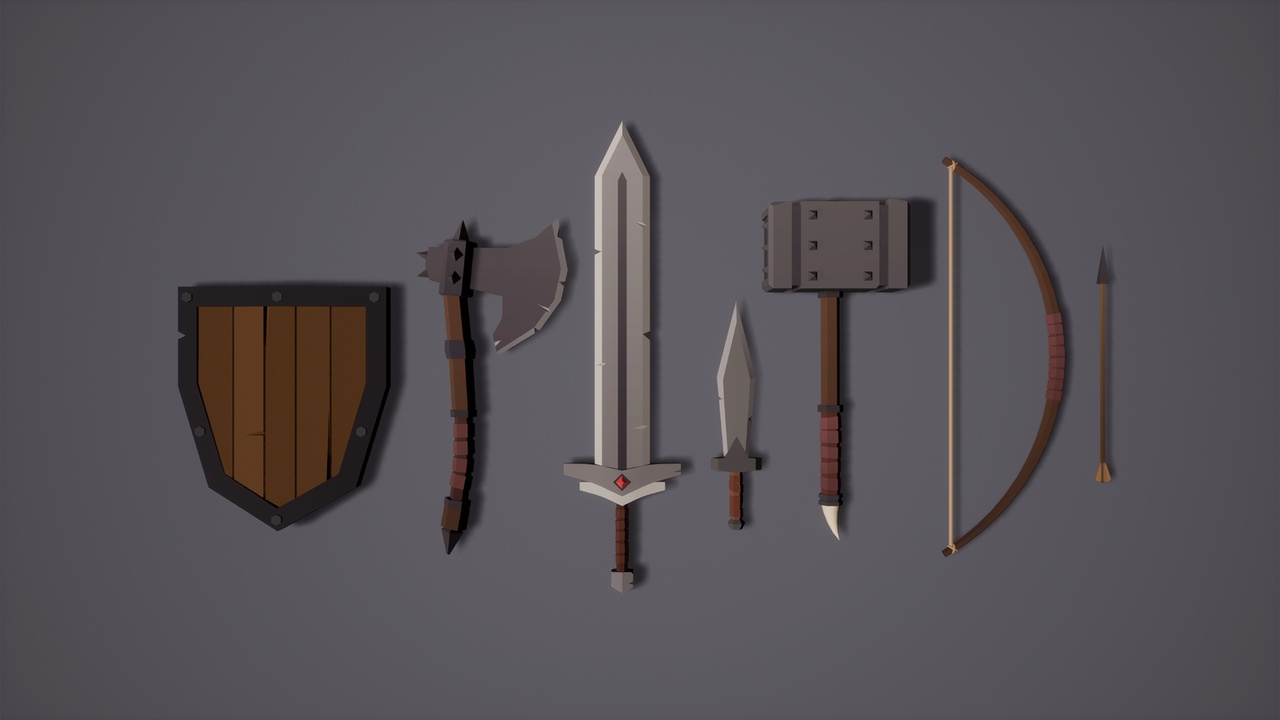 Media 1 for listing Low Poly RPG Fantasy Weapons Lite