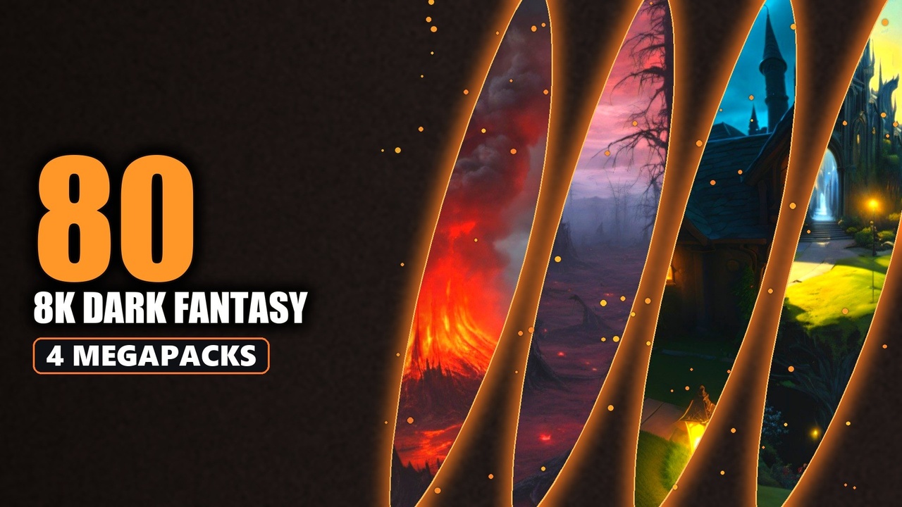 Media 1 for listing Dark Fantasy & Hell HDRI Bundle - 80 8K Panoramas: Volcanoes & Gothic Towns
