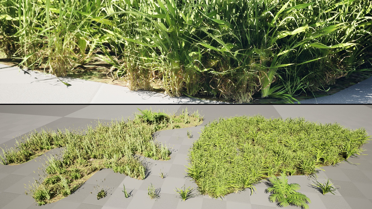Media 1 for listing Realistic Grass Meadow & Clumps - Game Ready 3D Asset Pack