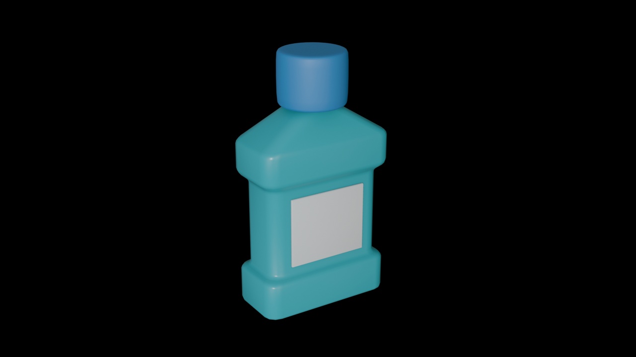 Media 1 for listing Low Poly Mouthwash Bottle Game Ready Medical Asset