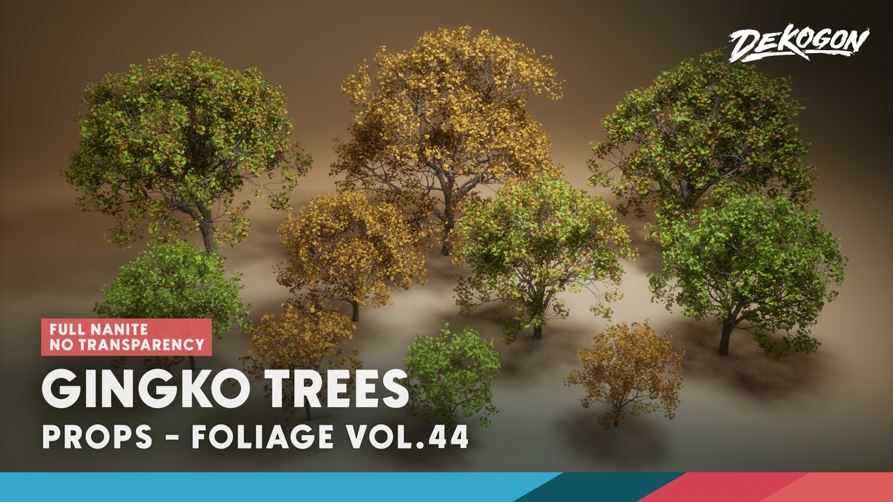 Media 1 for listing Foliage VOL.44 - Gingko Trees (Nanite - NO TRANSPARENCY)