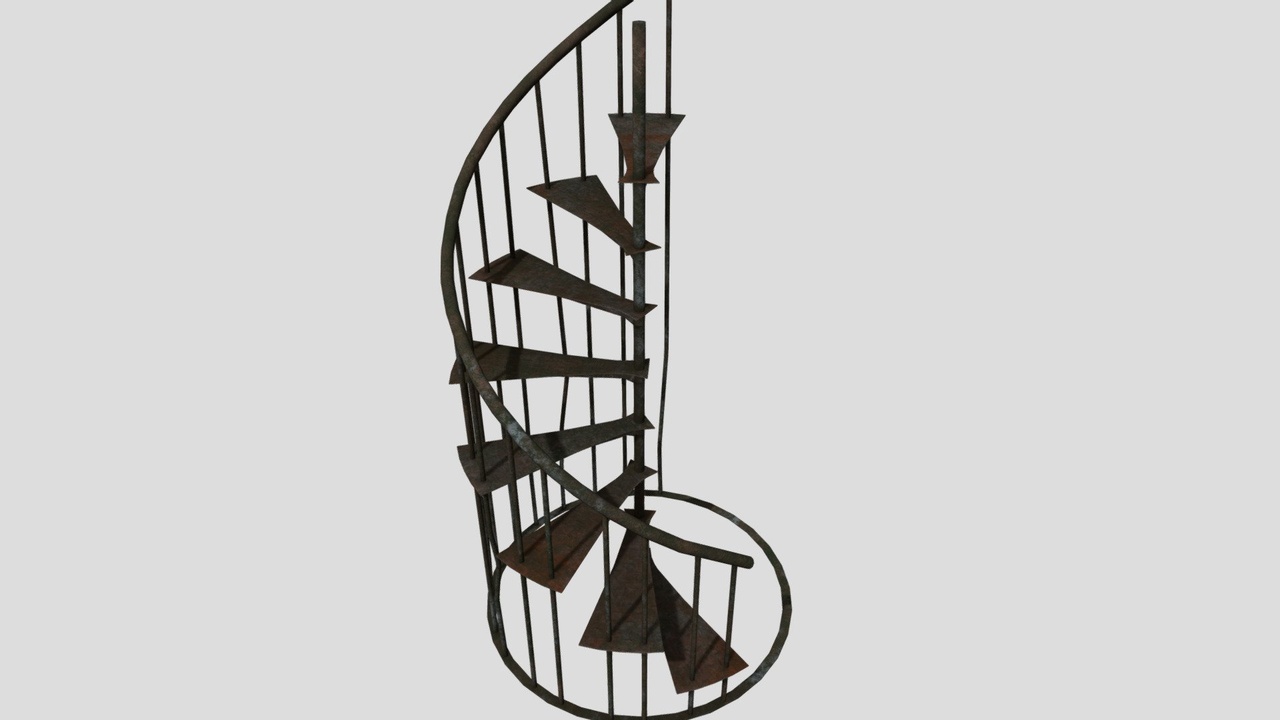 Media 1 for listing Old Rusty Spiral Staircase