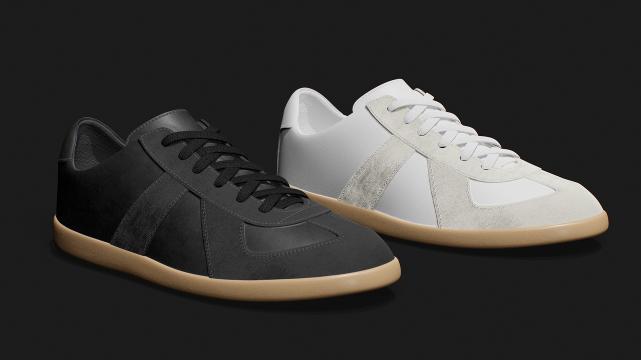 Media 1 for listing Retro Leather Sneakers for MetaHuman – Parametric Wardrobe (MHPKG)