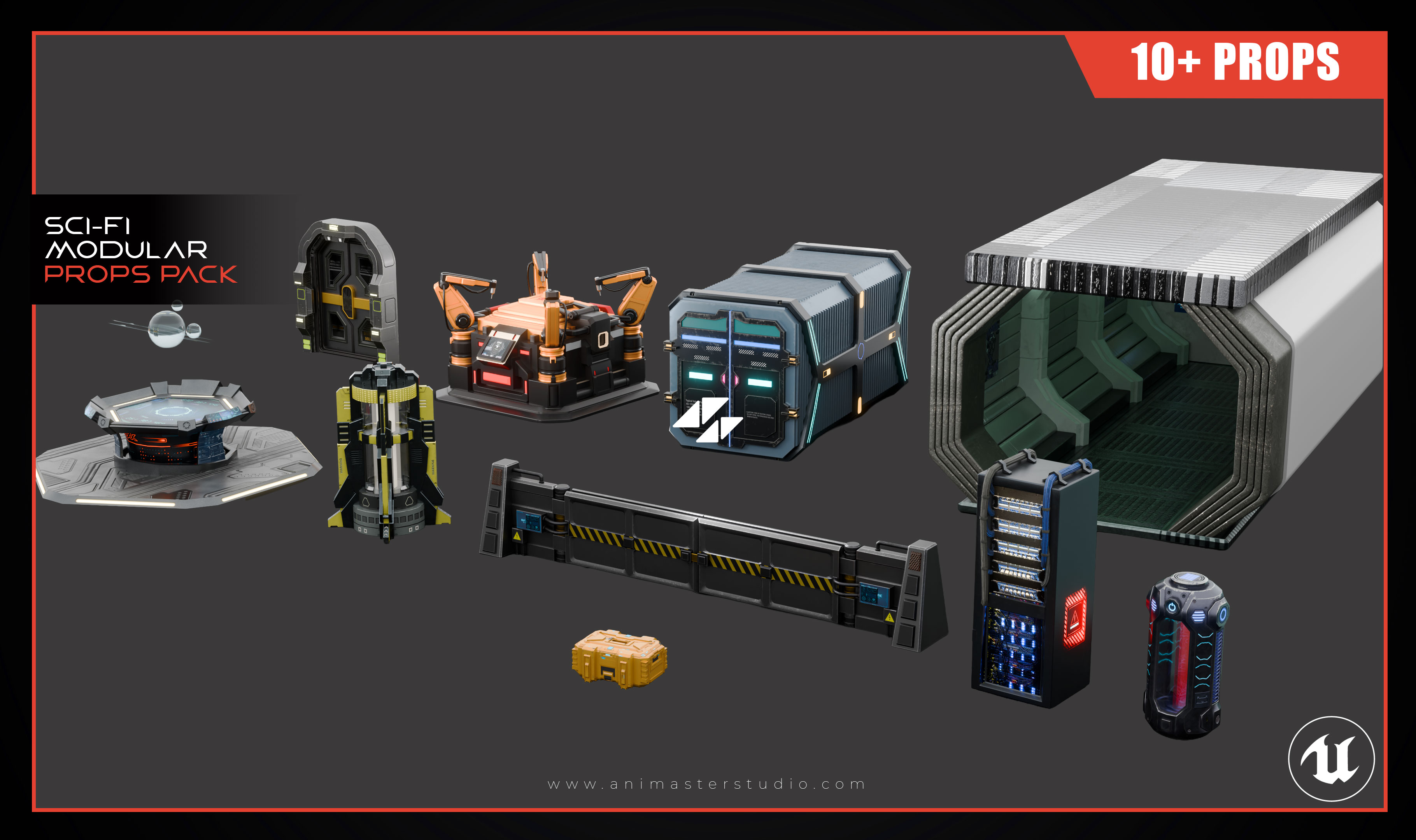 Sci-Fi Modular Props Pack | Fab