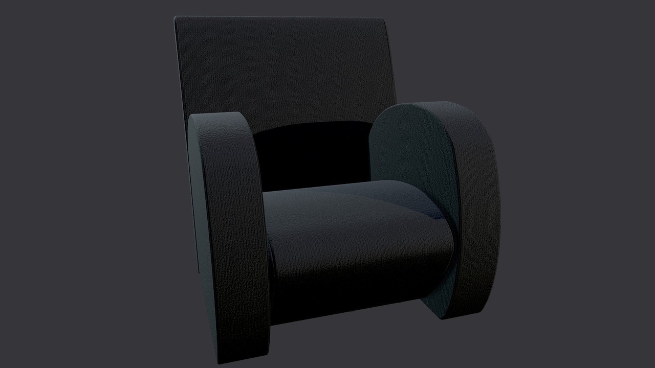 Media 1 for listing Black Fabric Armchair