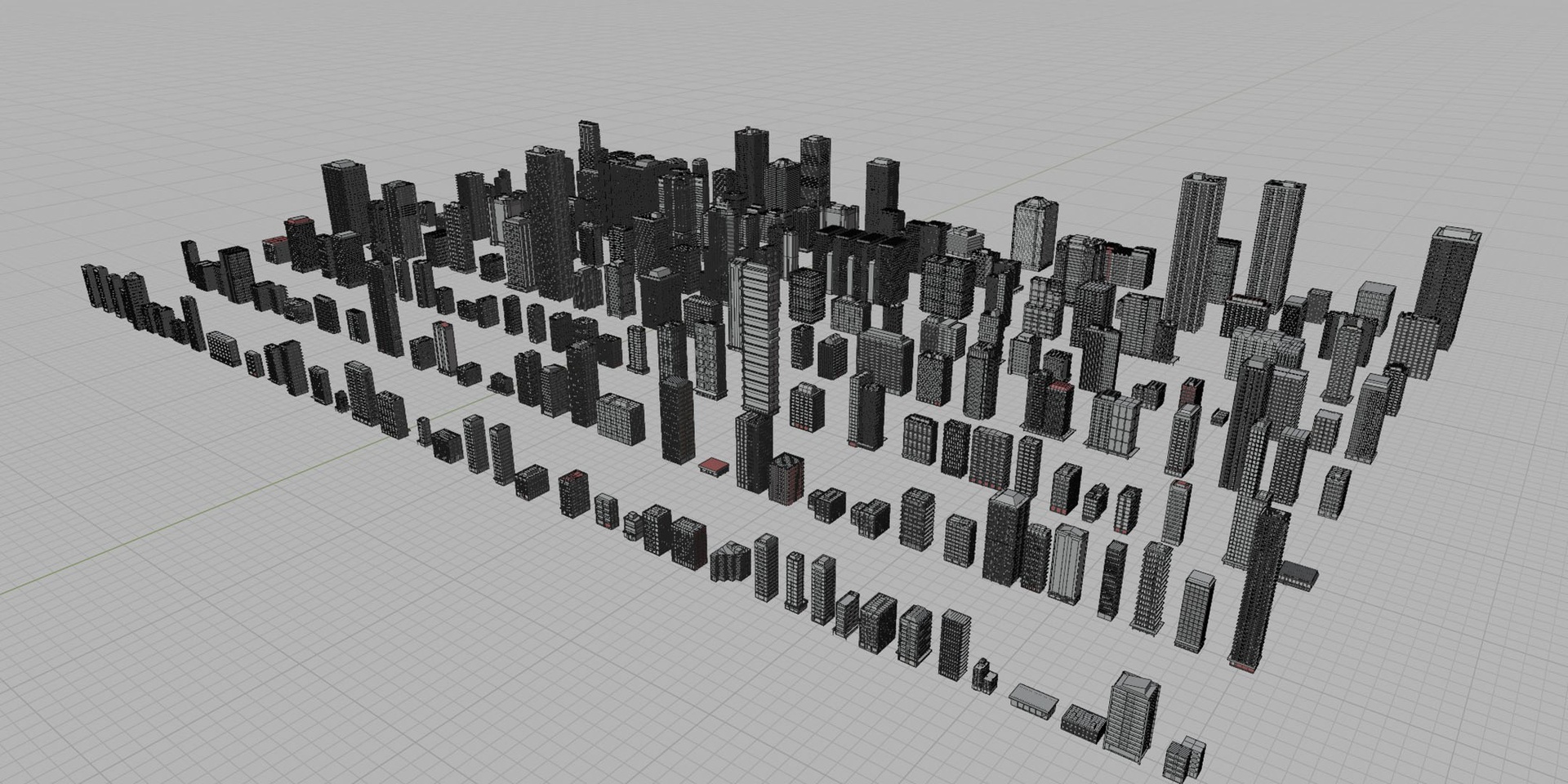 Media 1 for listing City Downtown Skyscraper Cars Pack