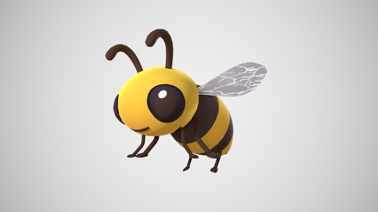 Media 1 for listing Cartoon Bee Rig Ready Low-poly 3D model
