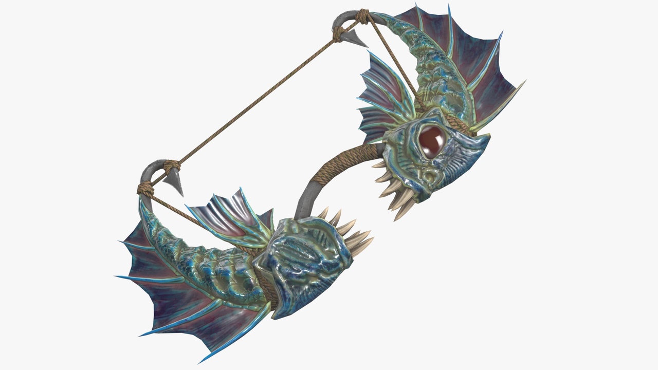 Fantasy RPG Monster Hunter Weapon - Fish Bow Longbow Recurve Compound Yumi ilanı için 1. medya