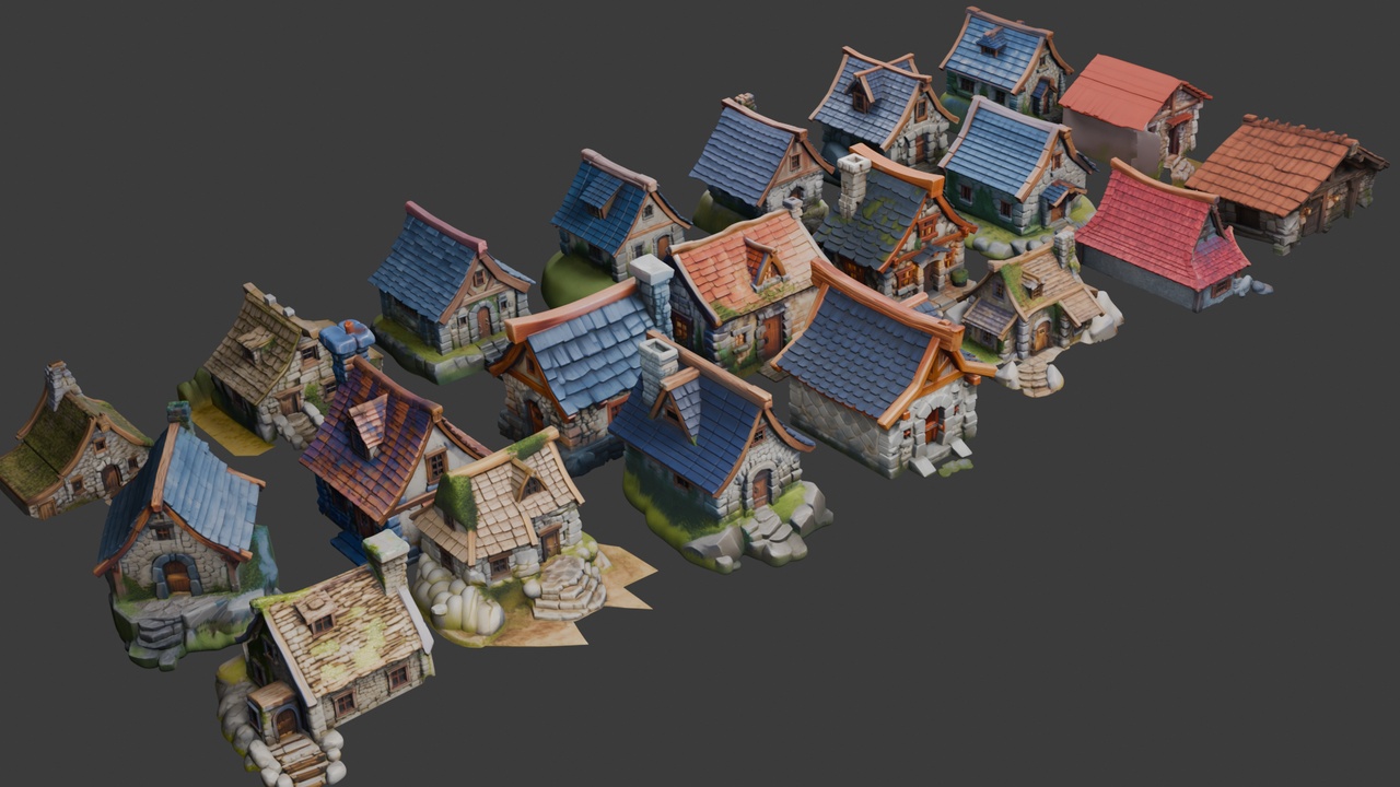 Media 1 for listing Stylized Nordic Architecture Set 11