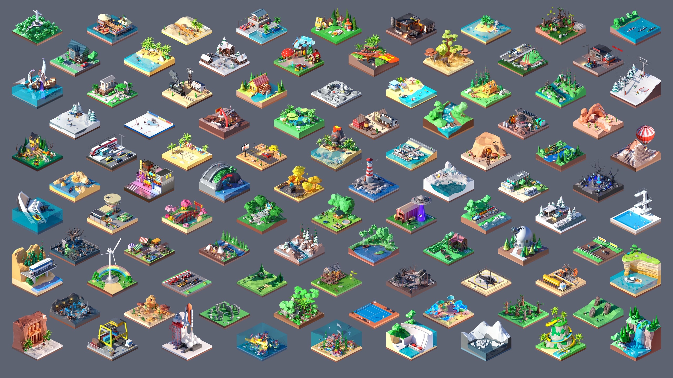 Media 1 for listing Worlds Square - Low Poly 3D Models