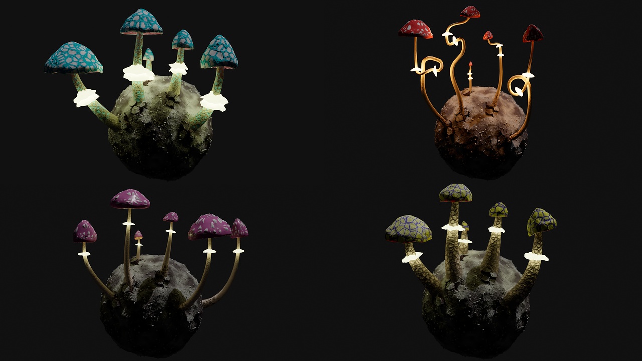 Media 1 for listing Fantasy Glowing Mushroom Pack