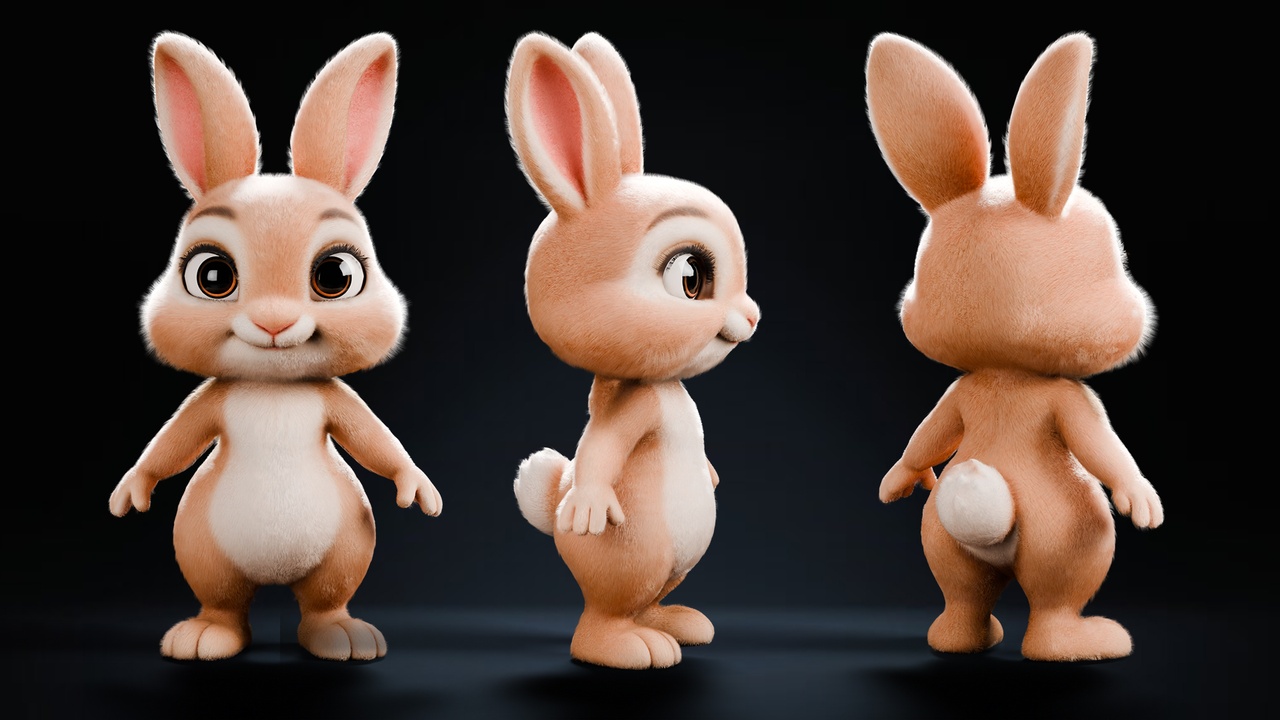 Media 1 for listing Cute Stylized Rabbit