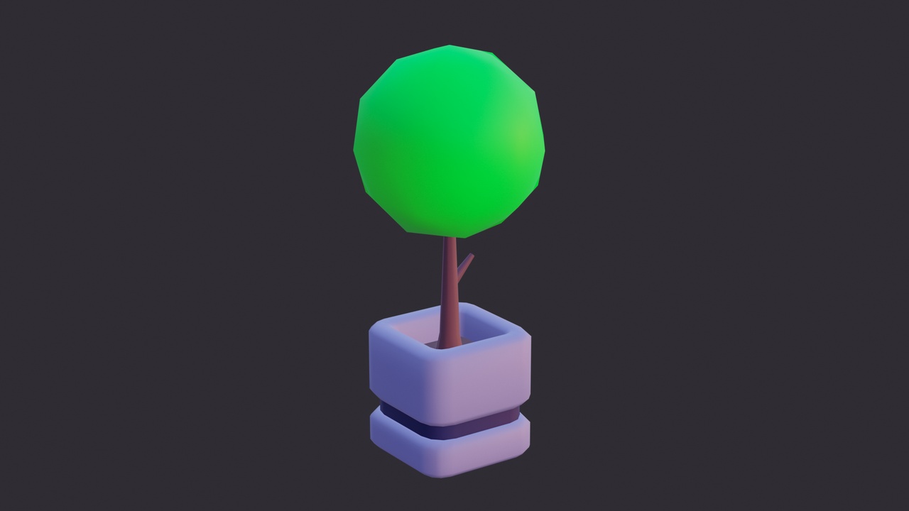 Media 1 for listing Low Poly Stylized Potted Plant