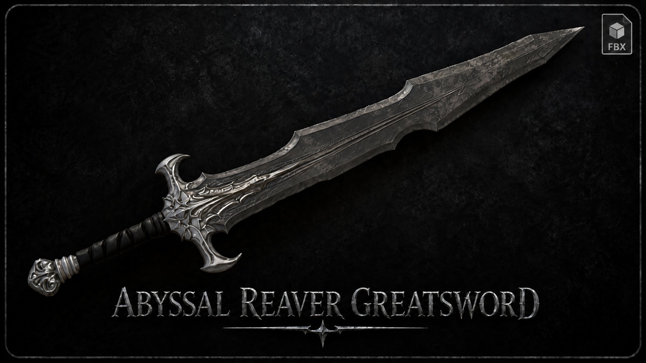 Media 1 for listing Abyssal Reaver – Dark Fantasy Greatsword | Game Ready Weapon