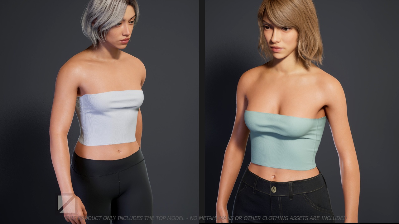 Media 1 for listing Knit Bandeau Top - Resizable Metahuman Clothing