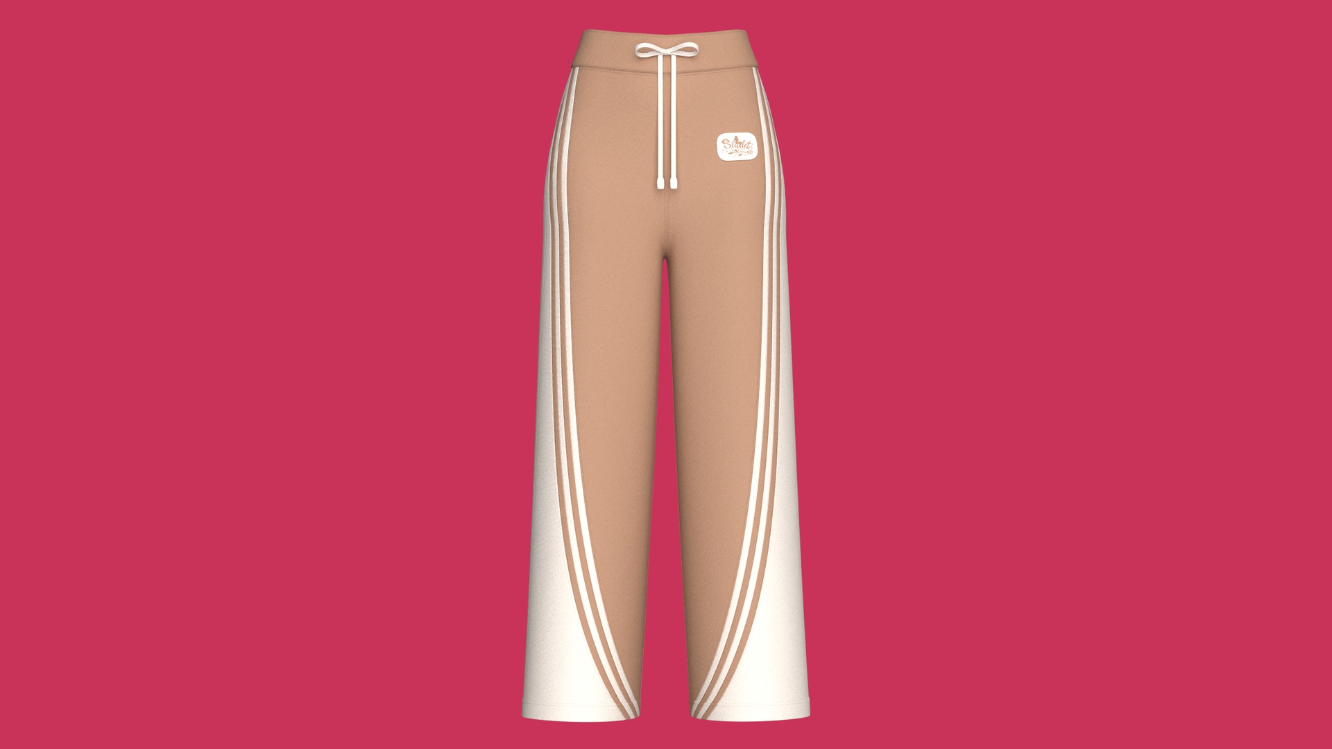 Media 1 for listing Girls Curved Side Panel Wide - Leg Track Pant | High Poly