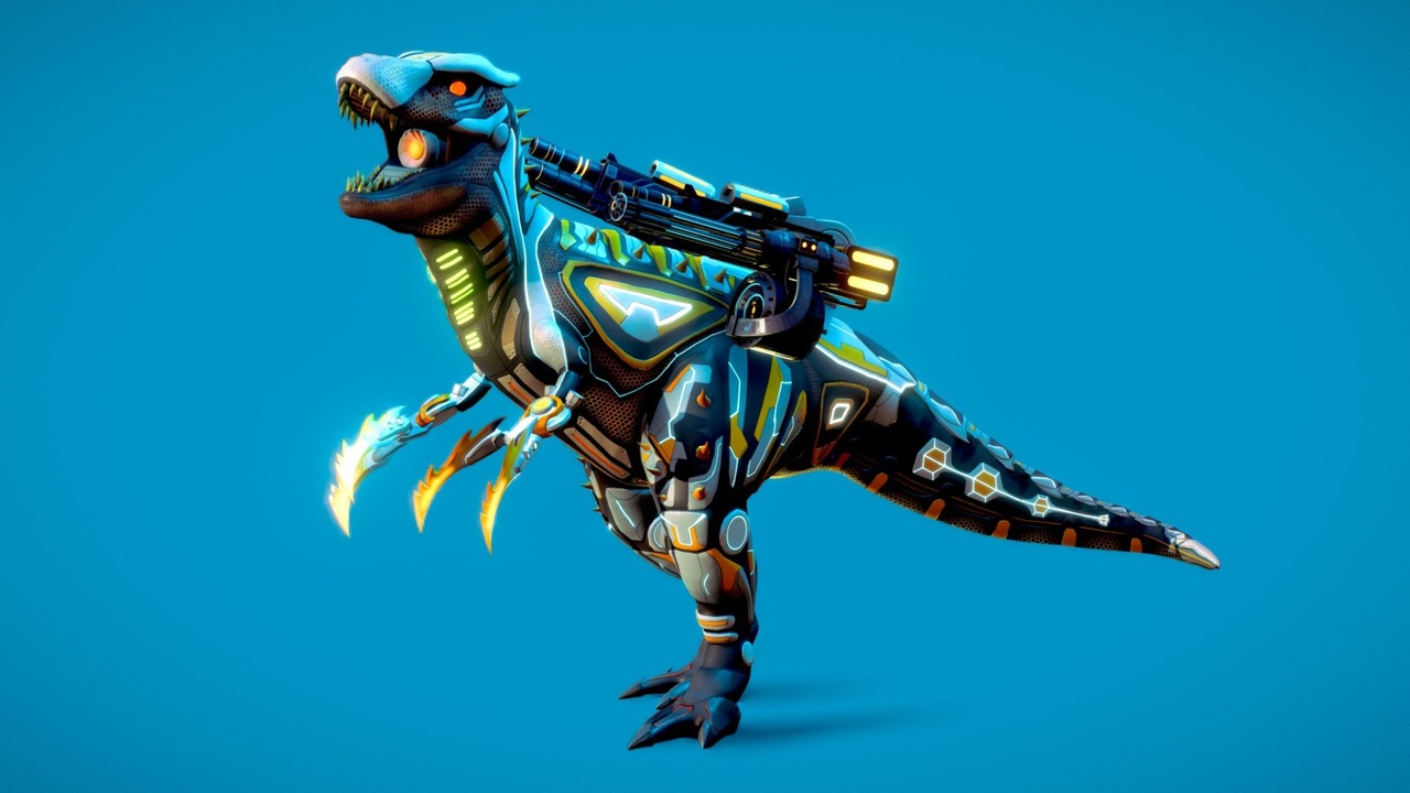 Media 1 for listing Lowpoly Cybernetic Tyranosaurus