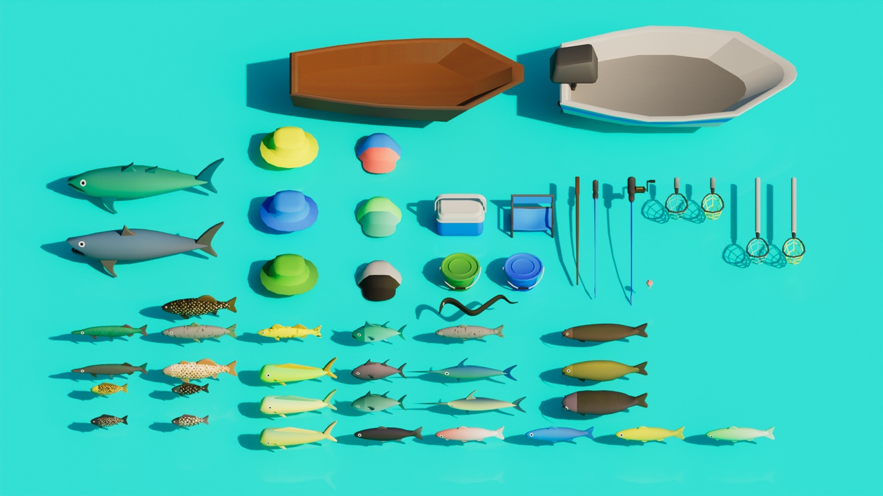 Low Poly Fishing Pack | Fab