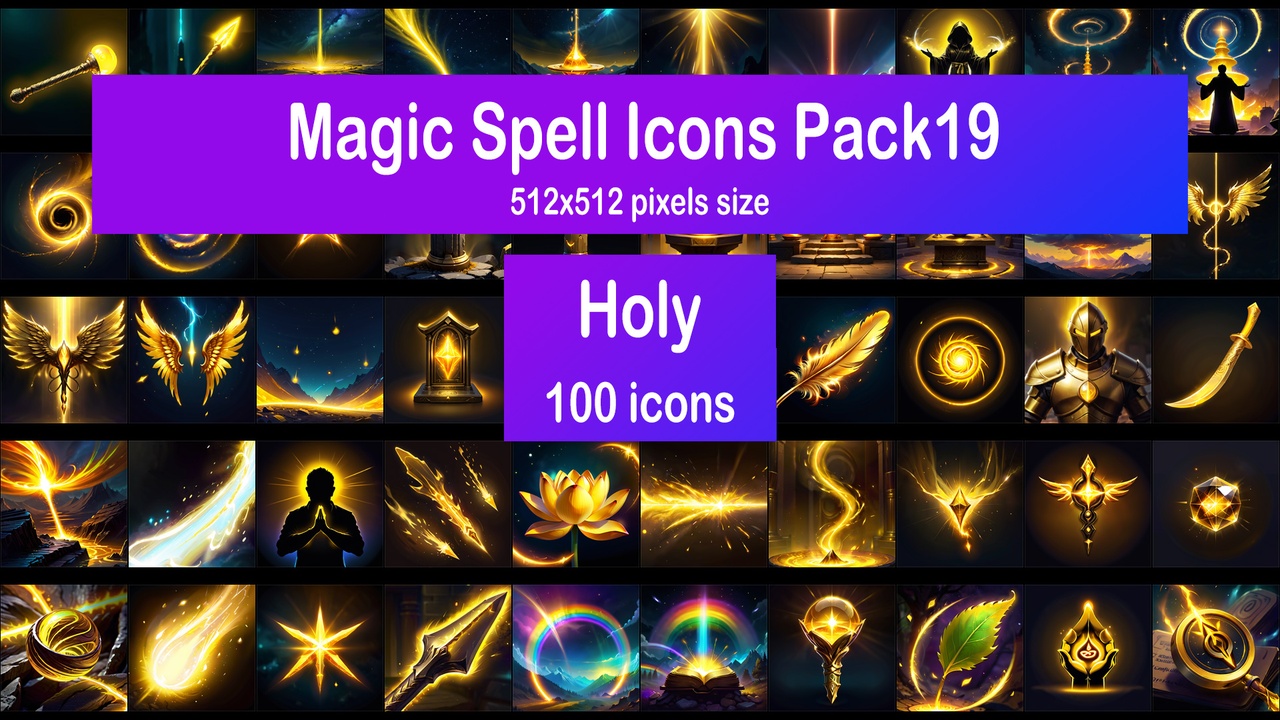Media 1 for listing Magic Spell Icons Pack19 - Holy