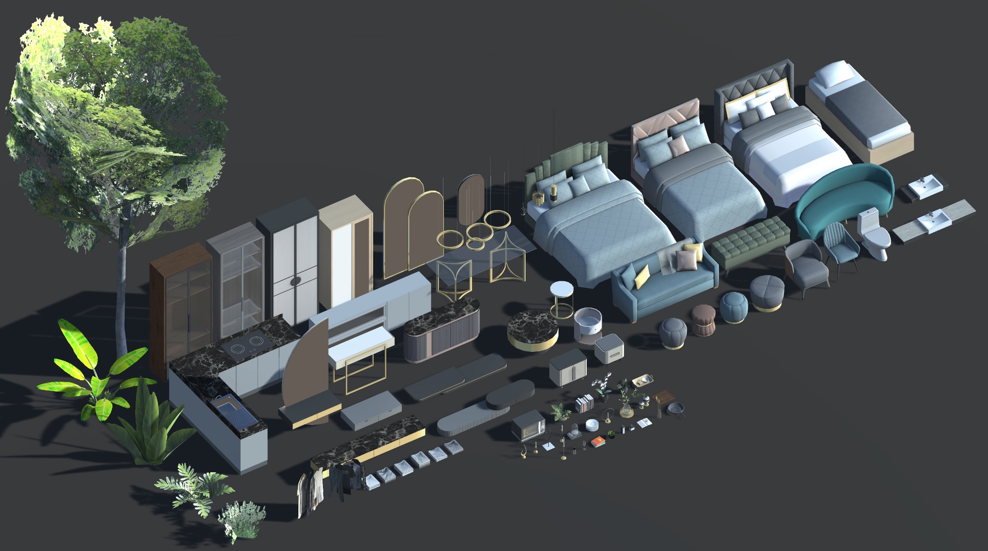 Media 1 for listing 80 Realistic Lowpoly Home Furniture Pack