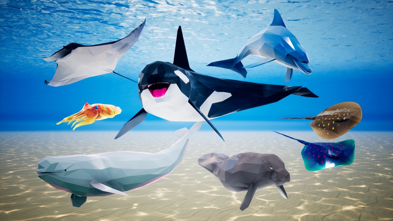 Media 1 for listing Poly Style Low Poly Ocean Animals Vol.1