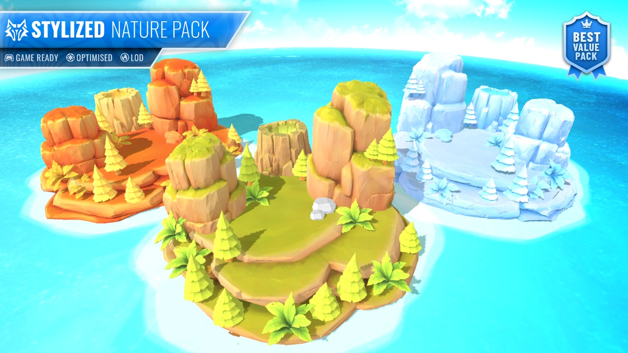 Media 1 for listing Stylized Nature Pack - Four Seasons (LOD, Optimized, Atlas)