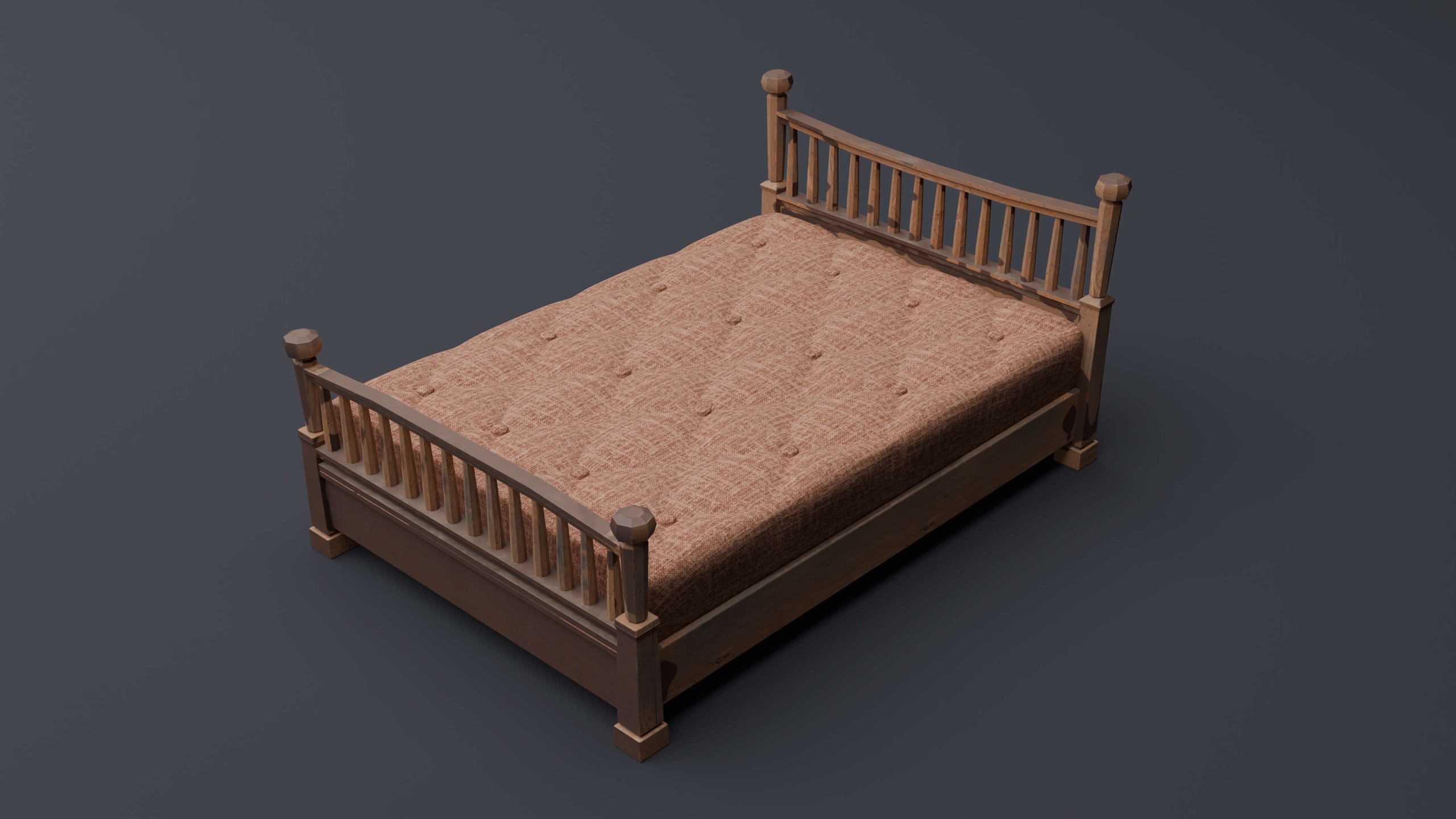 Media 1 for listing Wooden Double Bed X2 3D Model