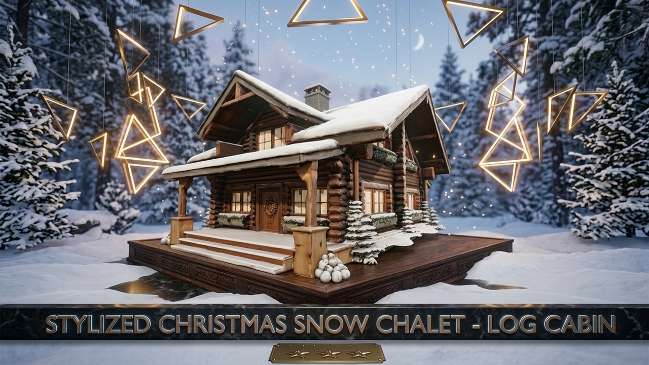 Media 1 for listing Christmas Snow Chalet log cabin