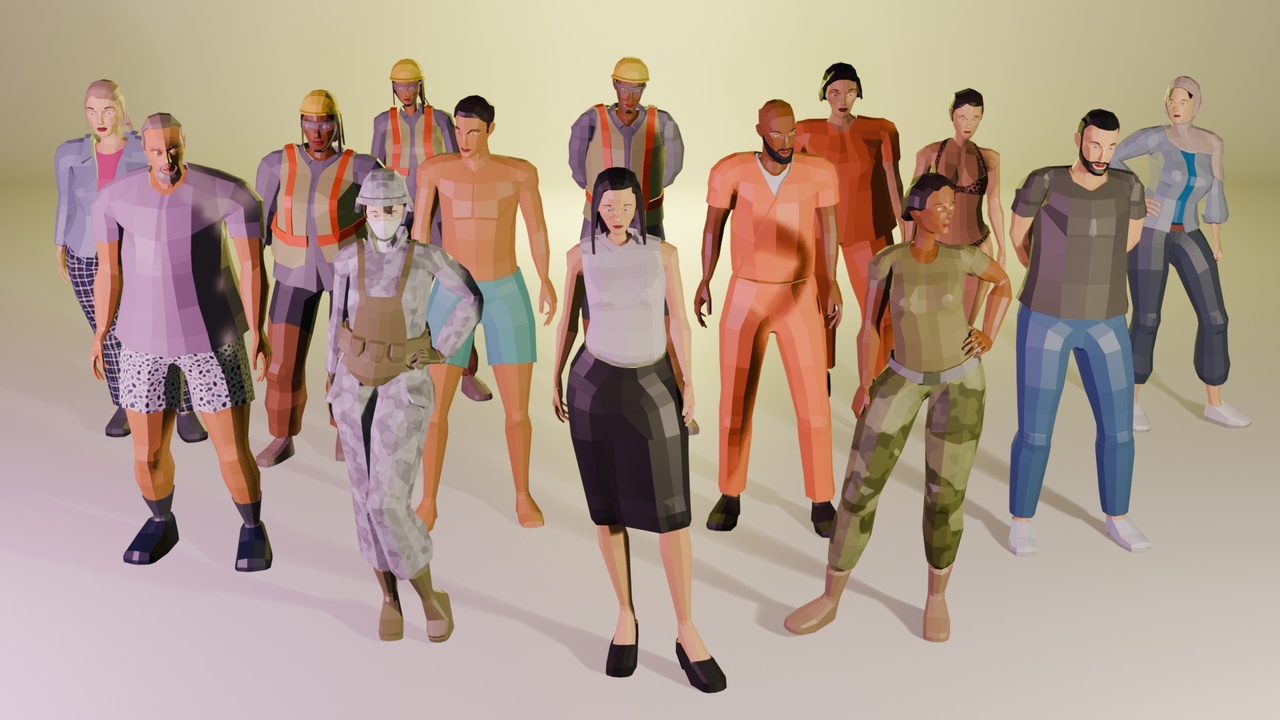 商品 Low poly Characters - Modern theme 的媒体 1