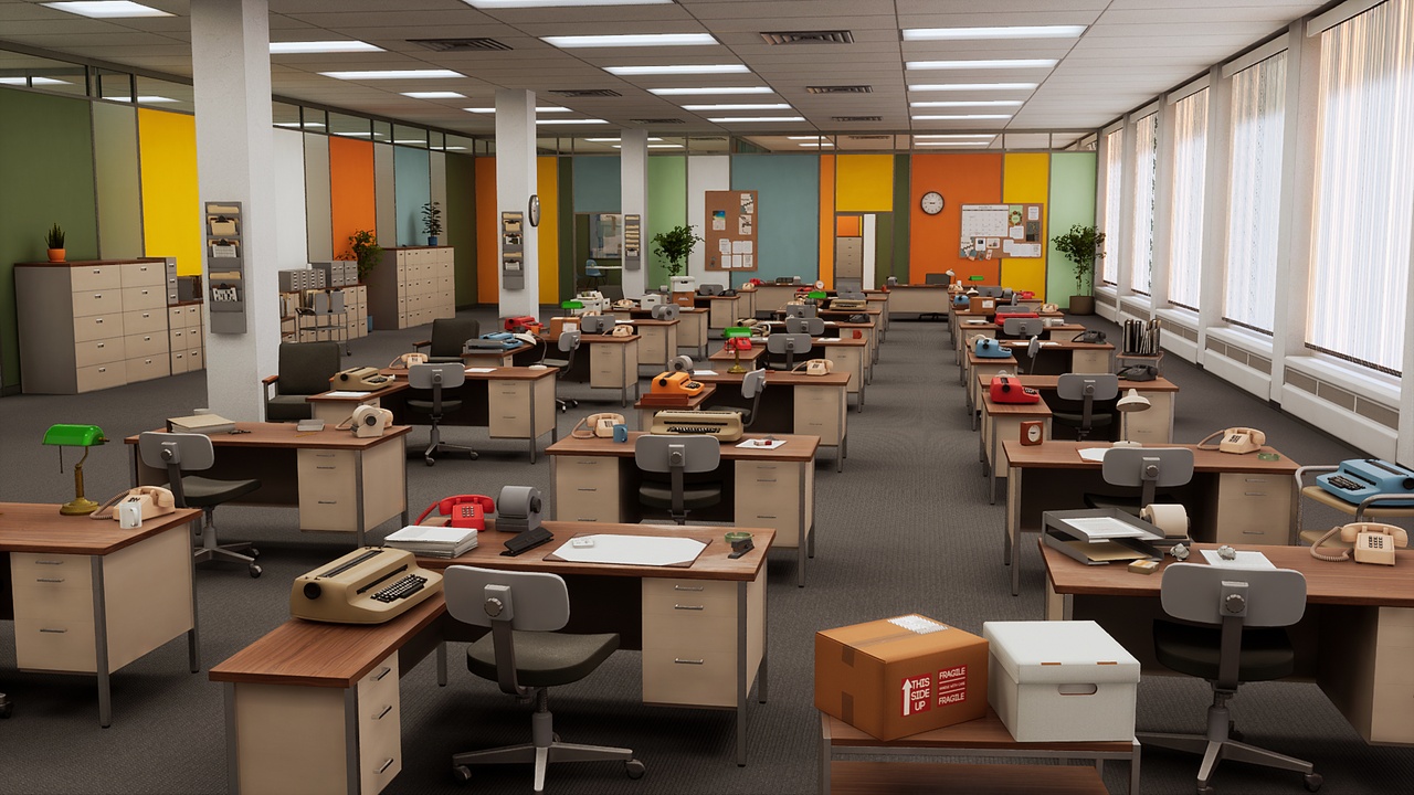 商品 Mid Century Modern Office Environment 的媒体 1