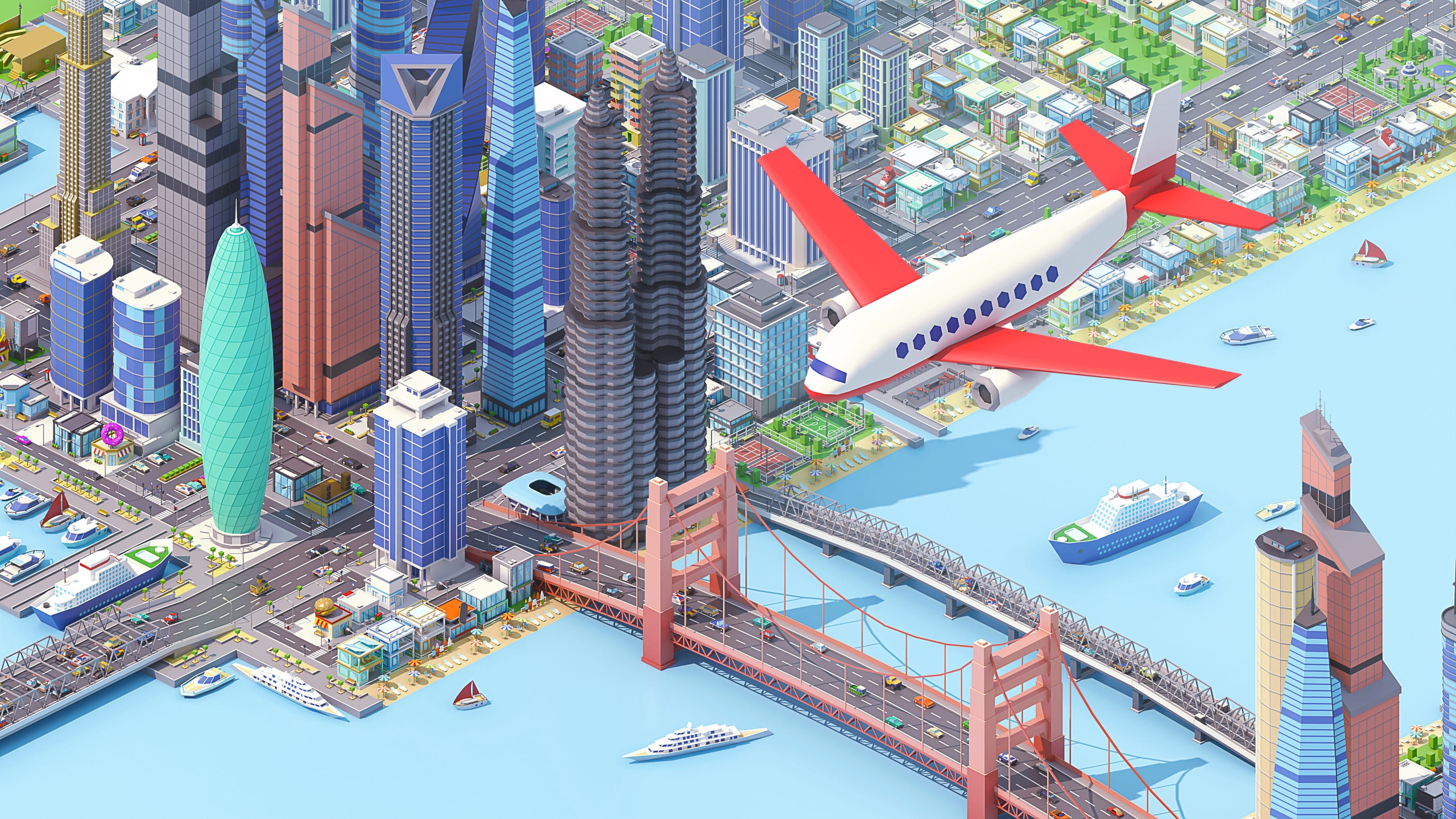 Media 1 for listing Coastal Living City - Low Poly 3D Models Pack