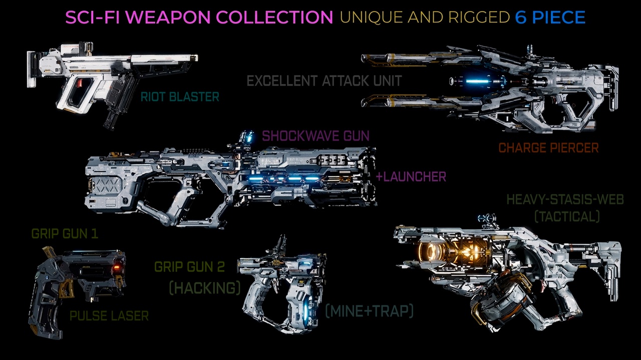 Media 1 for listing Sci-fi Weapon Set - Rigged