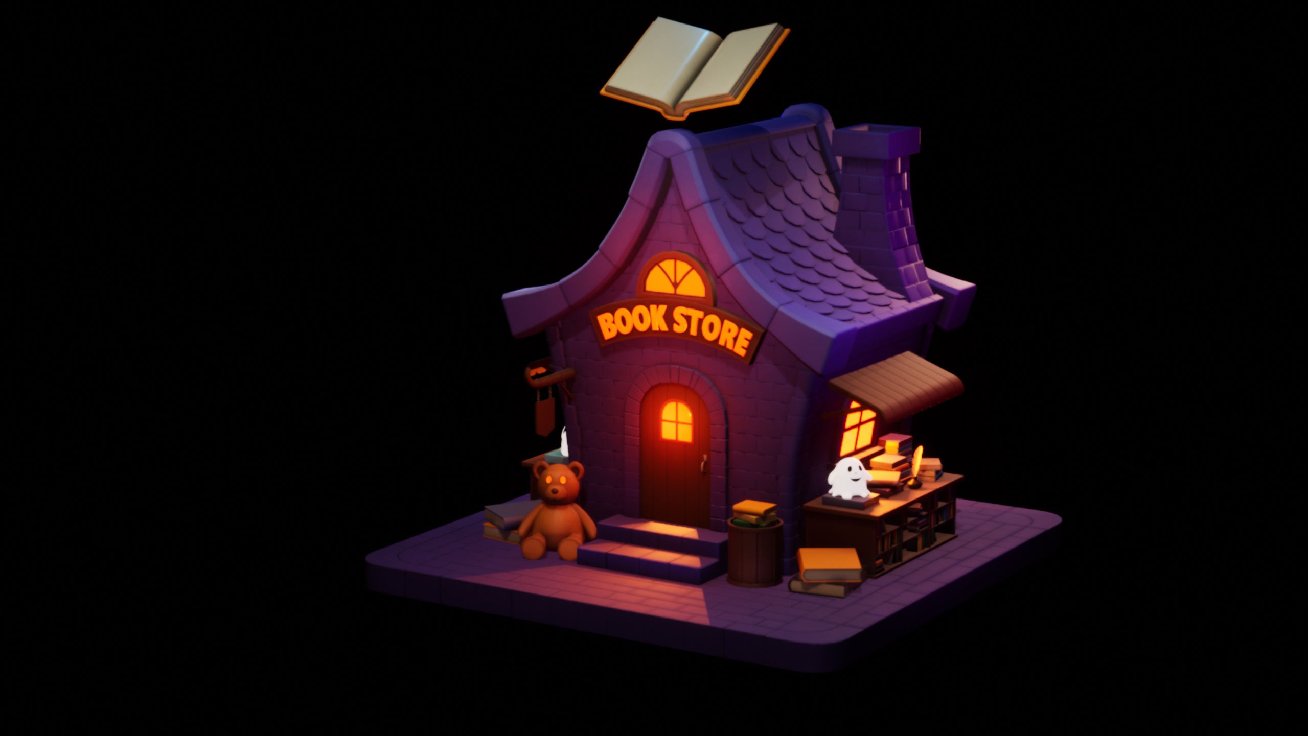 Media 1 for listing Stylized Halloween Bookstore