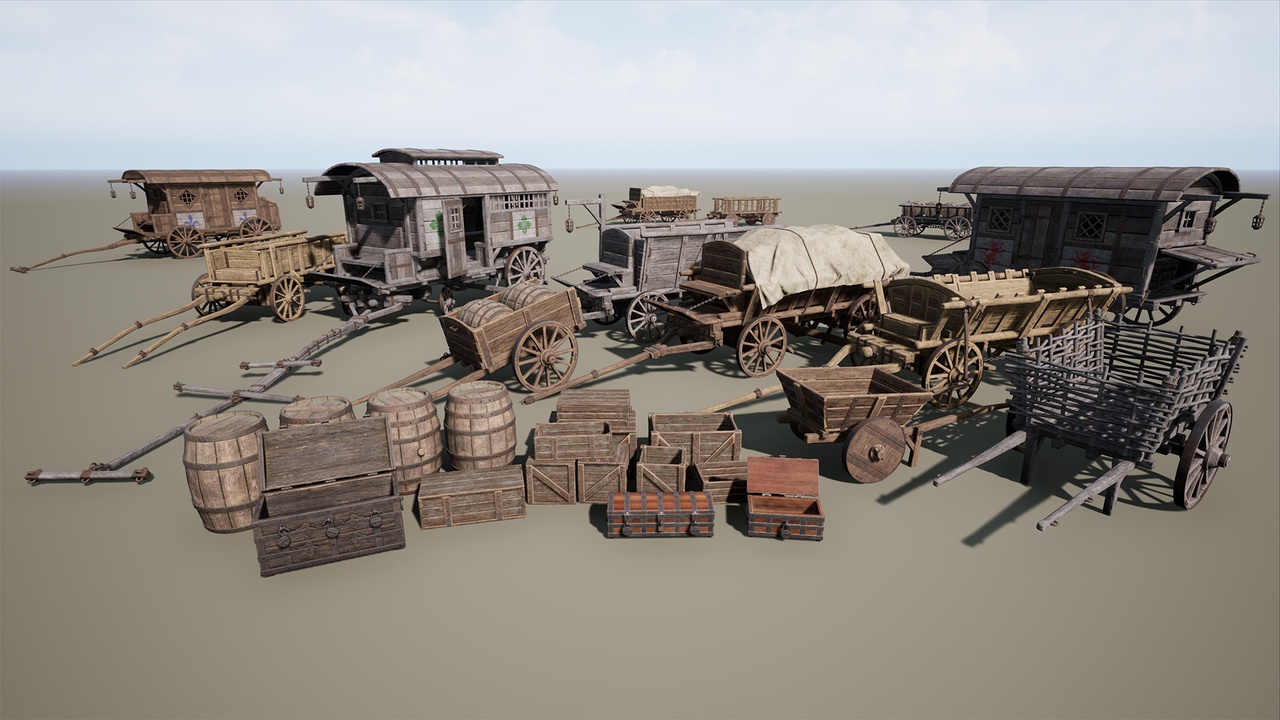 Media 1 for listing Medieval Land Transports Pack