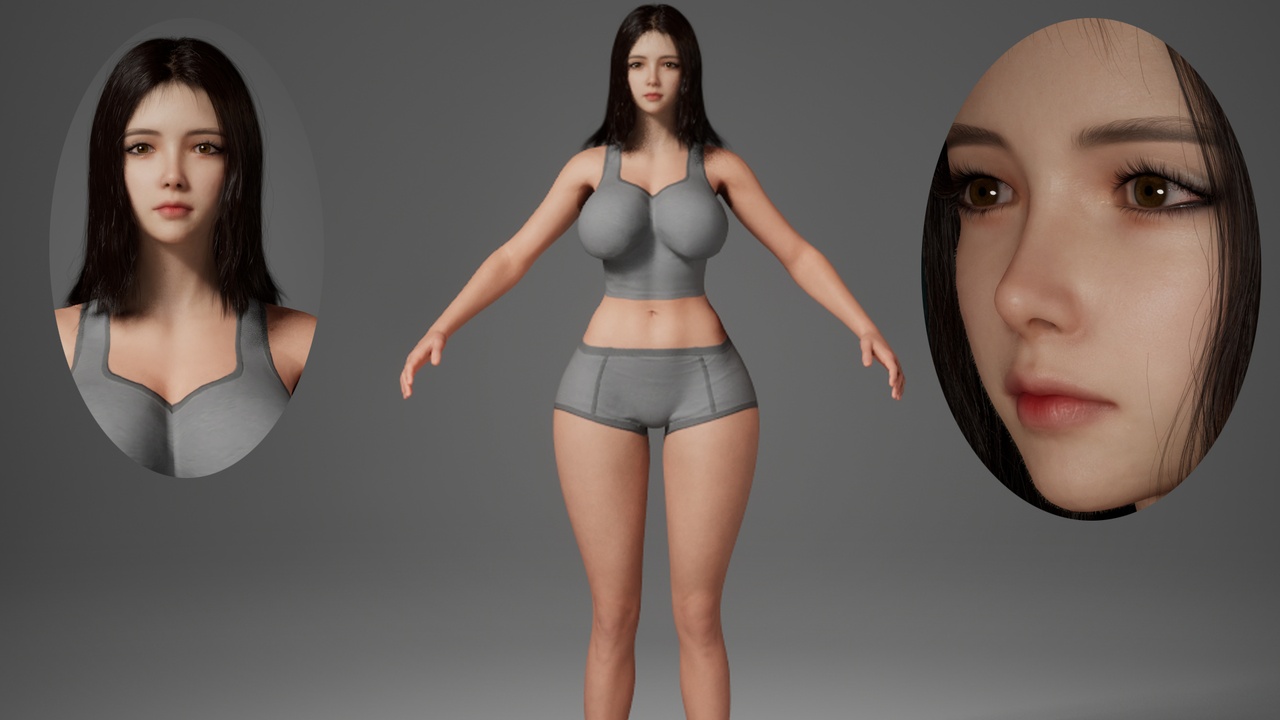 Media 1 for listing Editable MetaHuman female character - Zixuan.With hair, no clothing included.