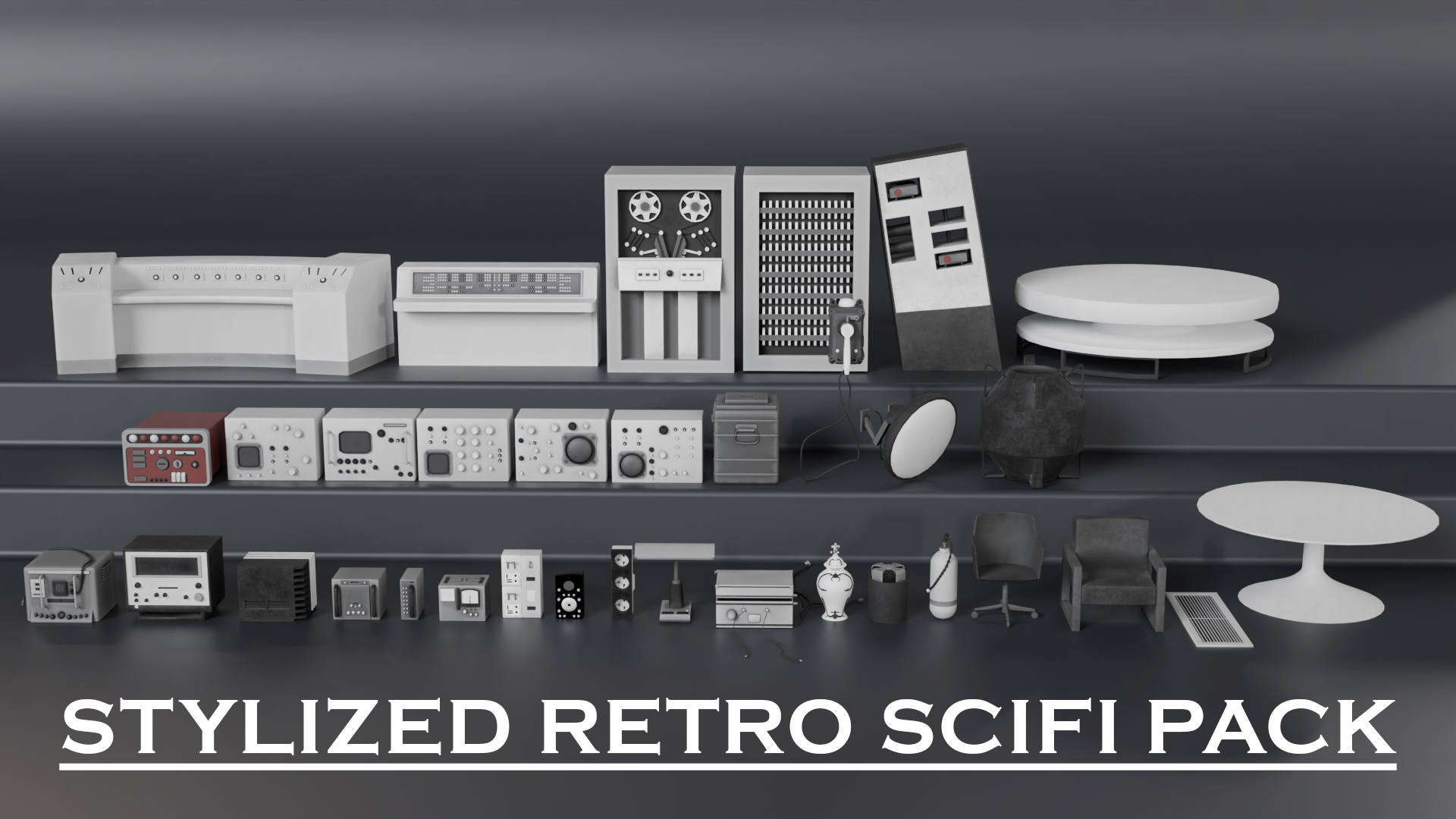 Stylized retro scifi pack | Fab