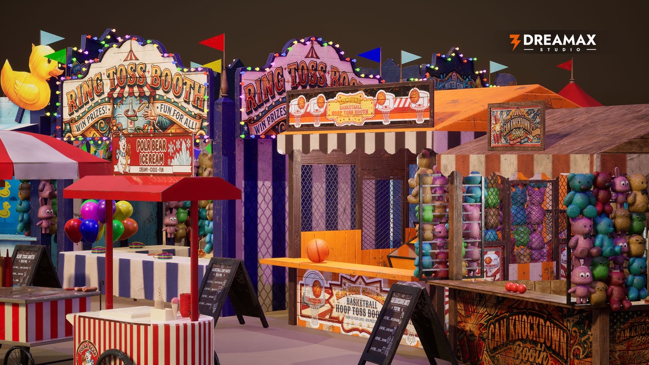 Media 1 for listing Carnival & Funfair Stalls - Game Booths, Food Carts, Circus & Festival Props