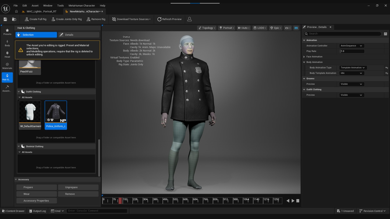 Media 1 for listing Police Jacket MetaHuman 1940s New York - MHPKG