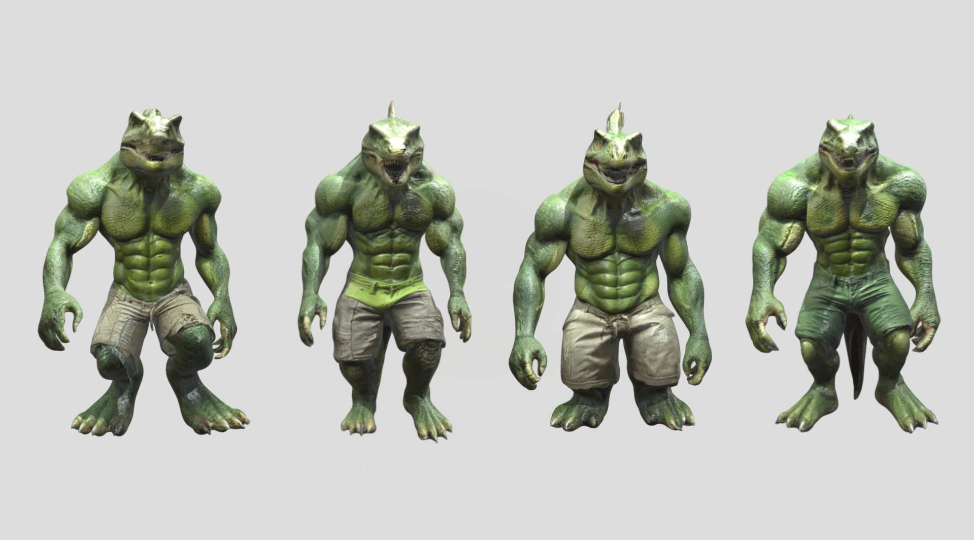 Media 1 for listing Muscular Crocodile Humanoid (Collection - 4 Characters)
