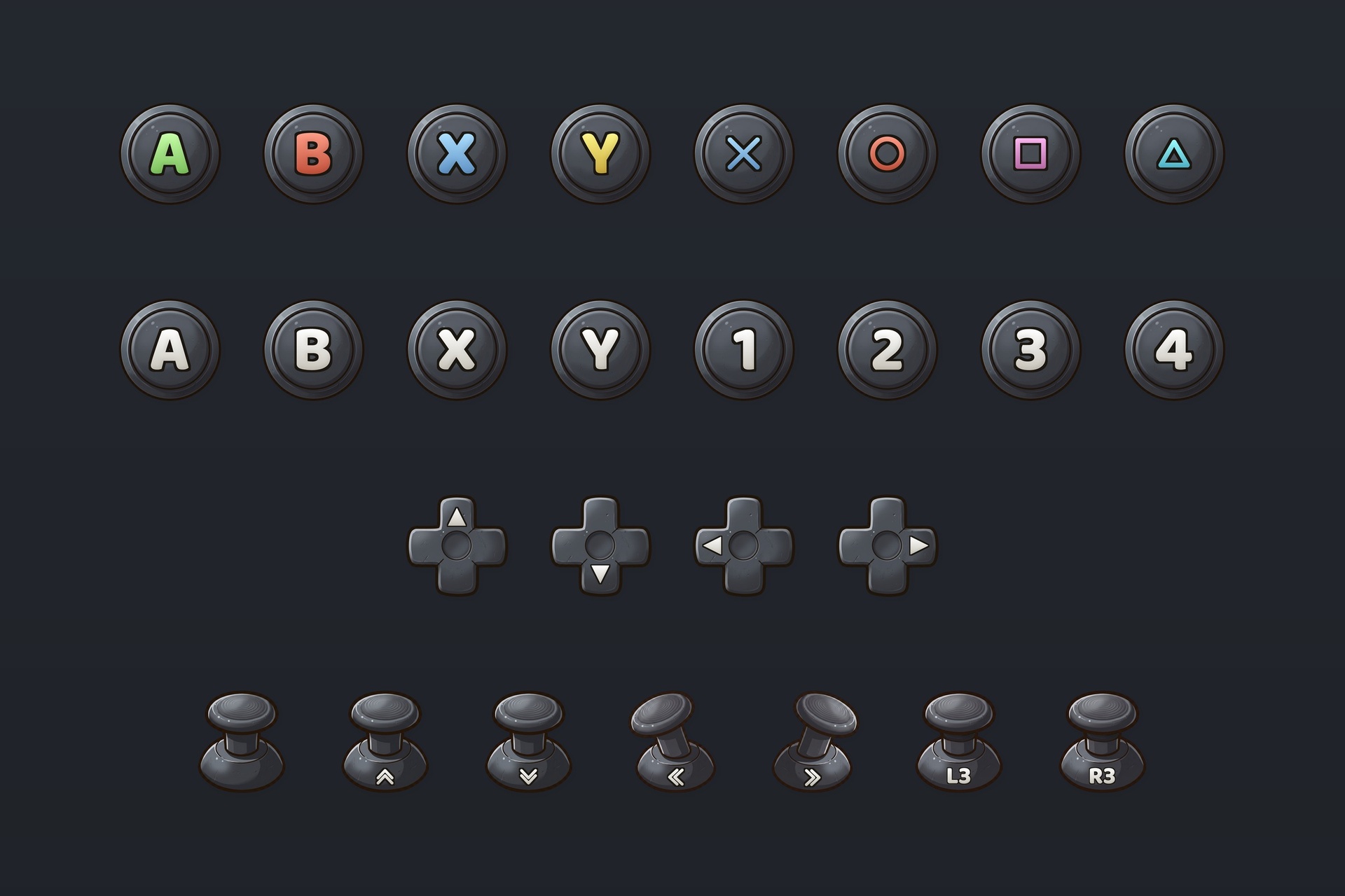 Media 1 for listing Input Prompts - Stylized Buttons, Keys & Gestures