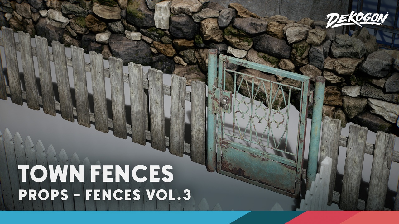 围栏 VOL.3 – 城镇模块化（Nanite 和低多边形）- Fences VOL.3 – Town Modular (Nanite and Low Poly)