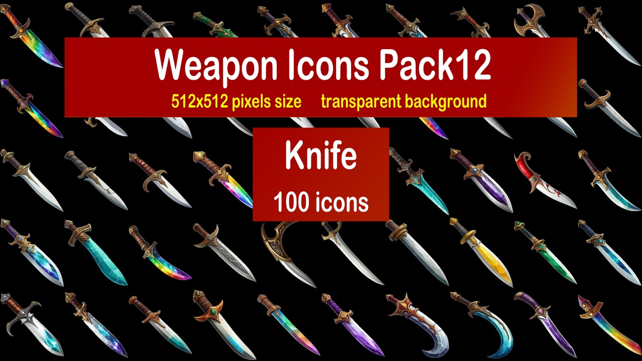 Media 1 for listing Weapon Icons Pack12 - Knife