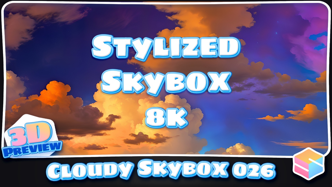 Media 1 for listing 8k Stylized Cloudy Skybox 026