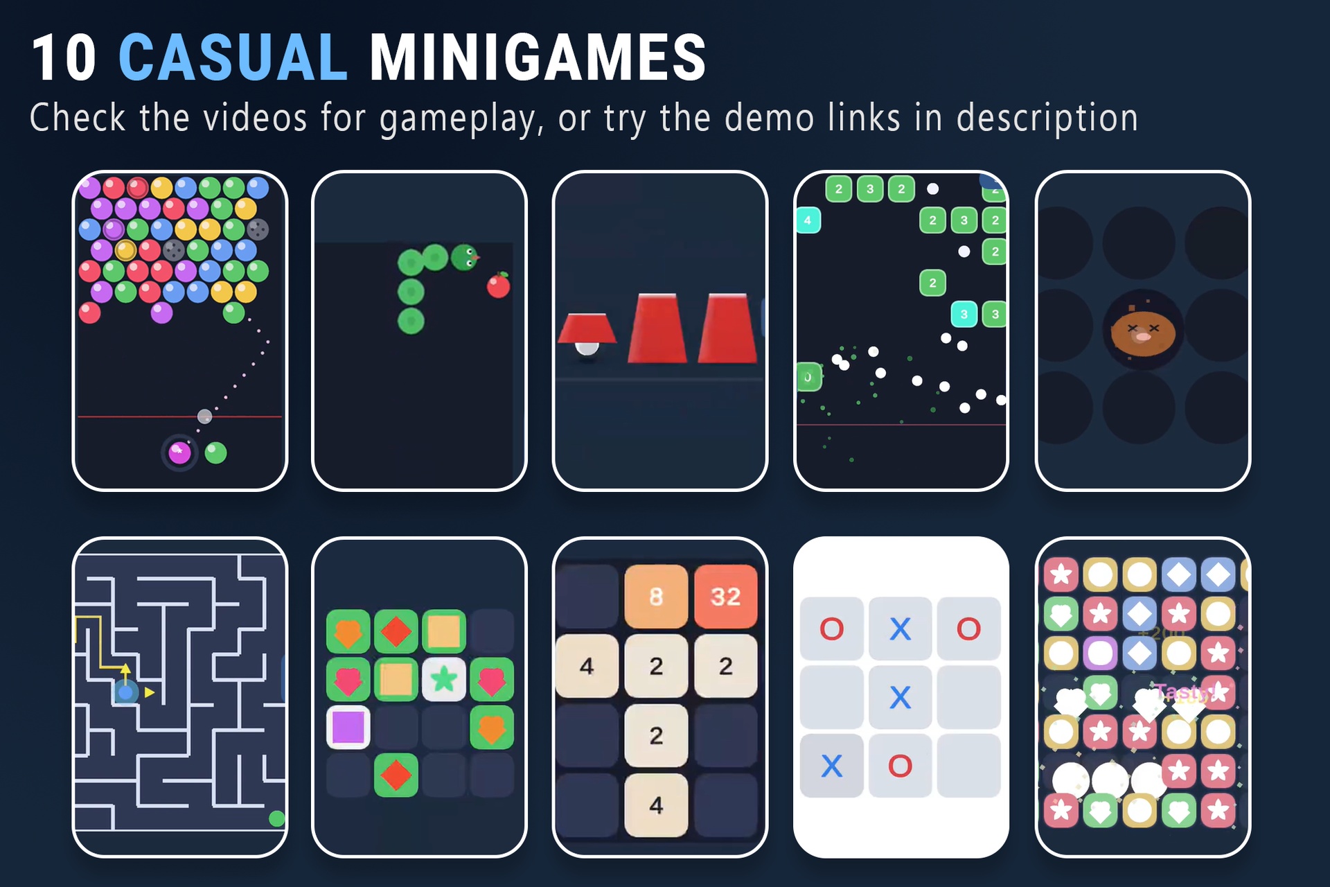 Media 1 for listing Pocket Mini Games | Casual Pack – Modular Mobile Game Engine & Toolkit