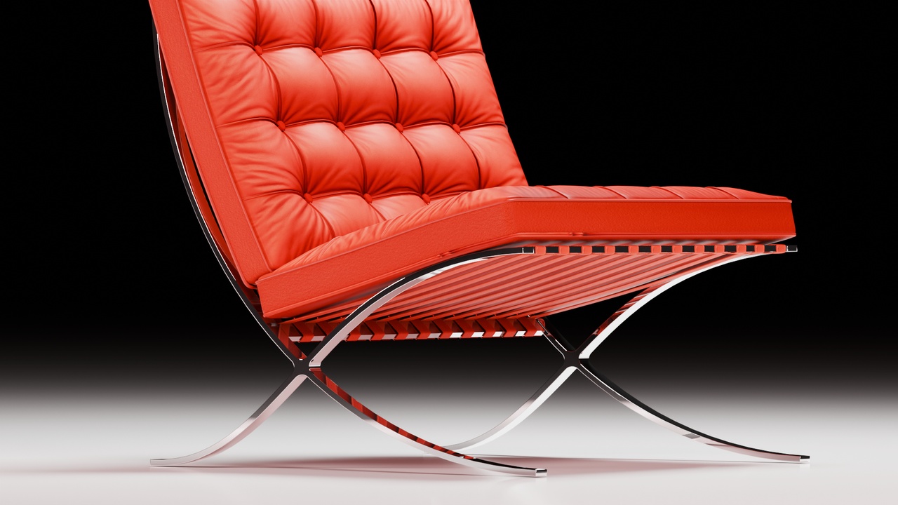 Media 1 for listing Barcelona Chair & Ottoman Modern Classic