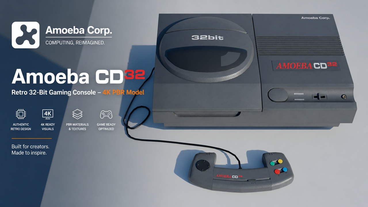 Media 1 for listing Amoeba CD32 Retro Gaming Console โ 4K PBR System ๐ฎ
