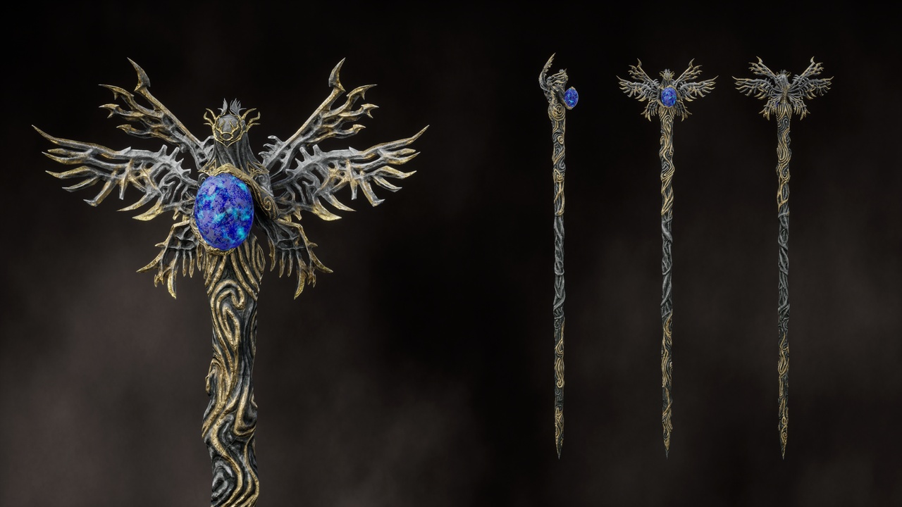 Media 1 for listing Elder Angel Staff - Dark Fantasy Magic staff