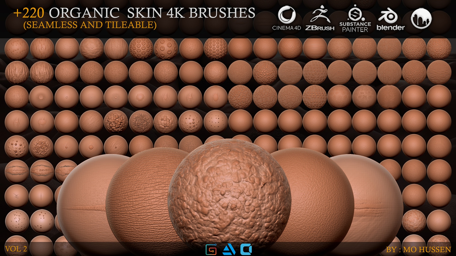 Media 1 for listing +220 4K Brushes Skin (Seamless and Tileable)