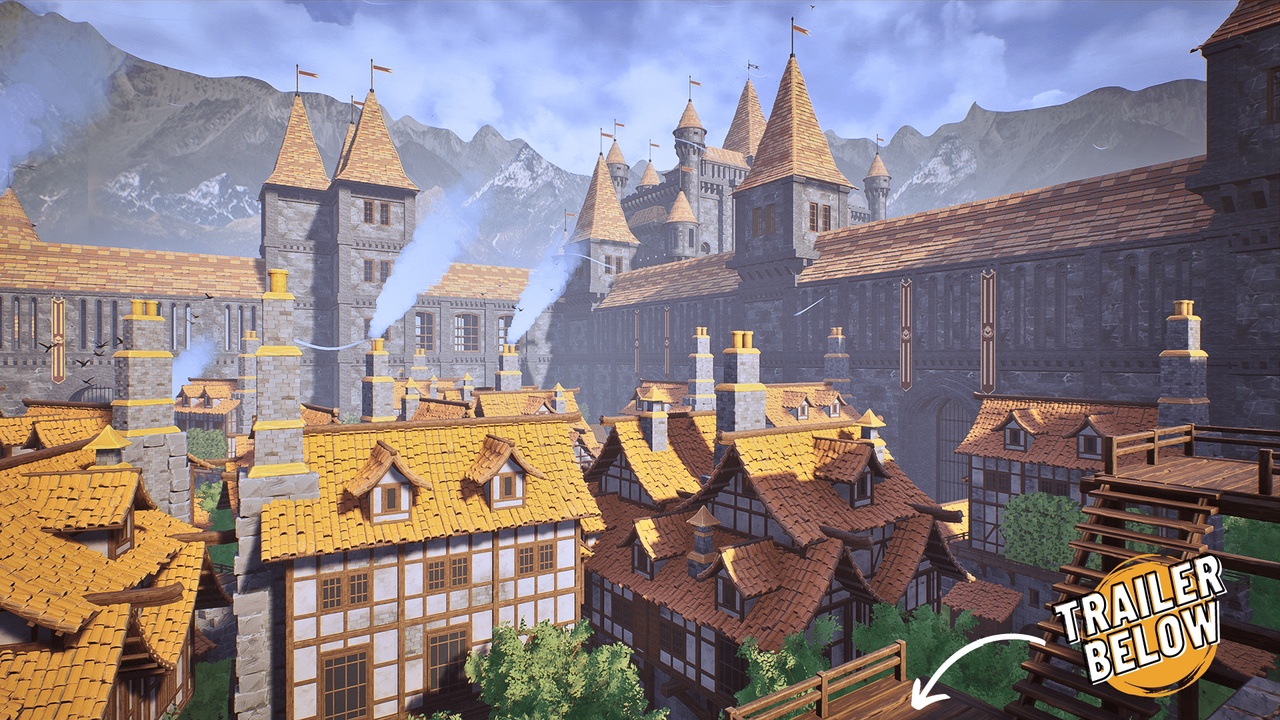 商品 Modular Medieval Castle (Castle, Modular Castle, Town, Stylized Castle, Kingdom) 的媒体 1