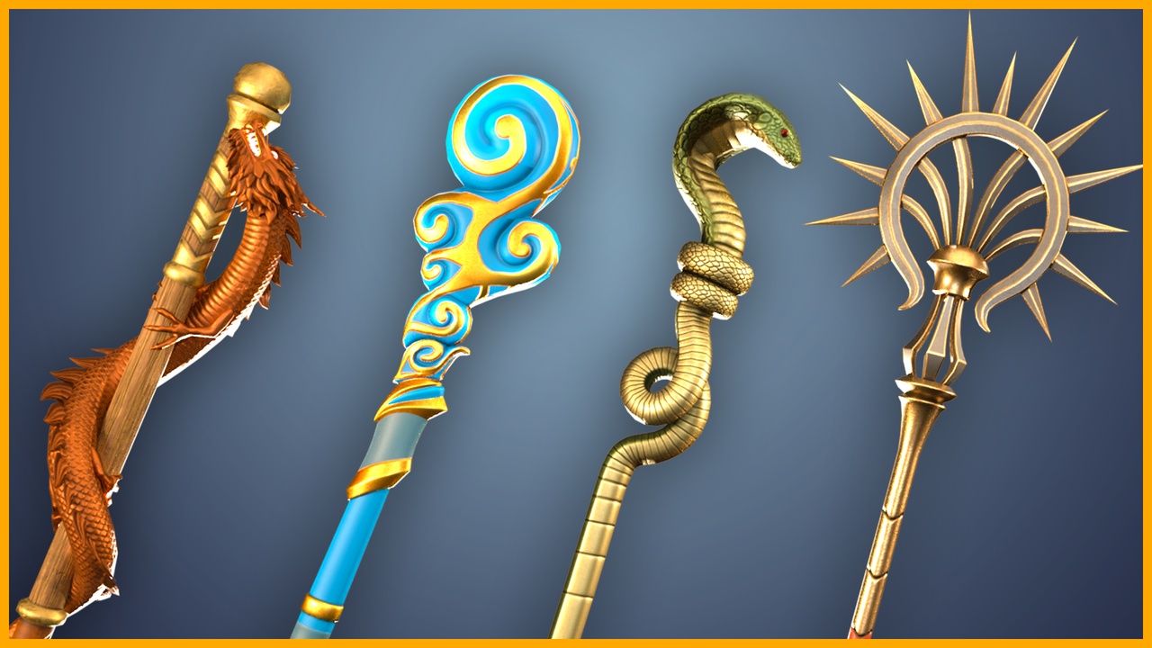 Media 1 for listing Wizard Staff Package - Essential RPG Weapons